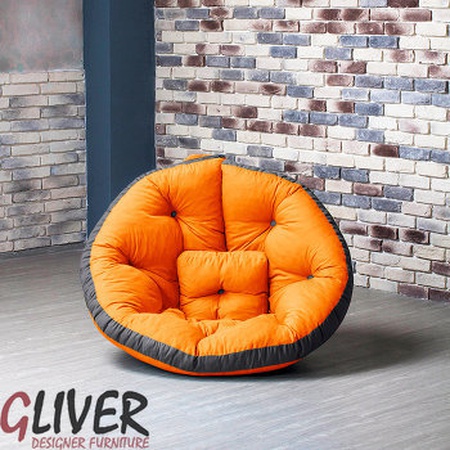 КРЕСЛО ОУСТЕР БОСТОН M КОМБО ОРАНЖЕВО-СЕРОЕ