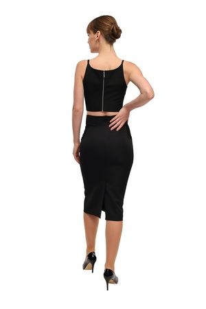 Midirock mit hoher Taille und Spitze