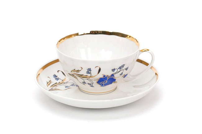 Сервиз чайный СИНИЕ МАКИ (БЕЛЫЙ ЛЕБЕДЬ, 15 предм.)