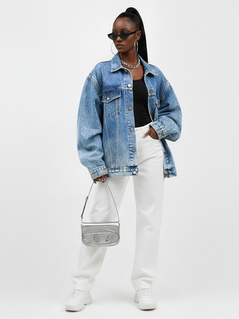 Джинсовая куртка кардиган оверсайз из 100% плотного хлопка