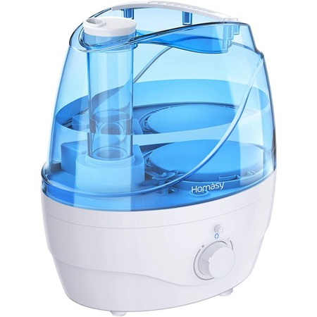Увлажнители Cool Mist Homasy 2.2L, Бесшумные увлажнители воздуха 28 дБ для спальни, синий