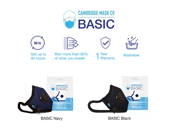 The BASIC Black, Equivalent to N95, Mask with Carbon Filter, 99% filter Viruses, FFP2 Certified Mask, Lighter Premium Mask, Mask with Valve