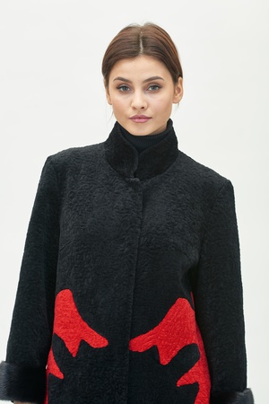 Ceket kadın Silverfox model 806 Siyah trim kürk vizon