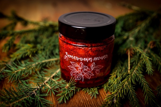 Земляника лесная в сахарном сиропе / ДАРЫ-ЮГРЫ-ХМАО / 200 гр