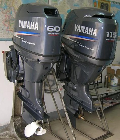 Немного подержанный 4-тактный подвесной мотор Yamaha 60 л.с.