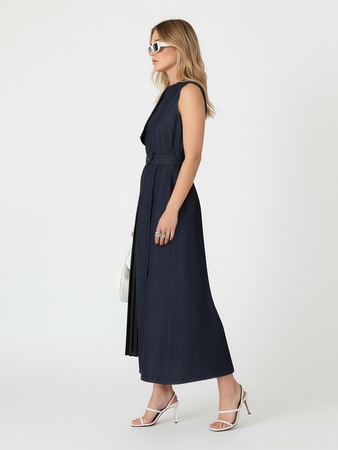 Платье сарафан женский без рукавов джинсовый миди