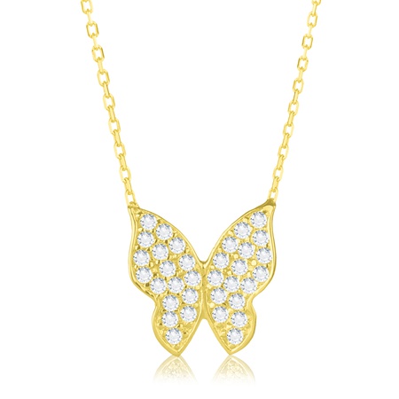 Even & Pétra 14 Ayar Altın Taşlı Kelebek Kolye