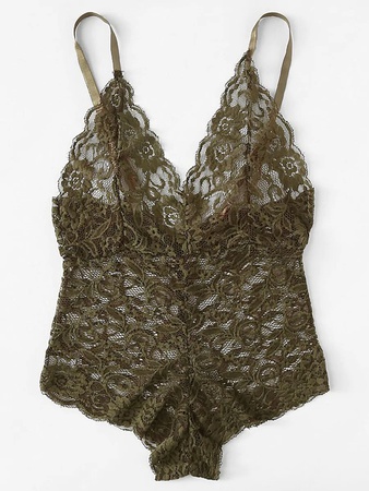 Модное Кружевное Боди С Фестонами