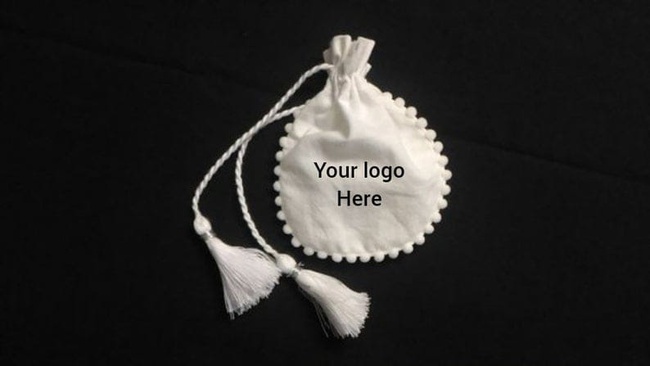 Белый хлопковый мешочек на шнурке, мешочек из ювелирного хлопка, мешочек с индивидуальным логотипом, мешок с индивидуальным логотипом, подарочные мешочки, косметичка