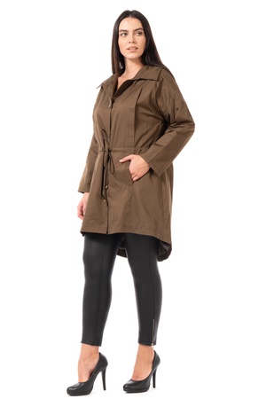 Büyük Beden Beli Büzgülü Parka