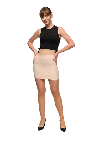 Мини-юбка с заниженной талией