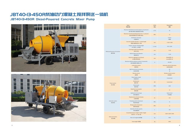 Стационарный бетононасос передвижной прицепной HBTS40-13-60R