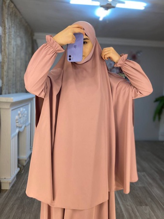 Модель Марьям  Двойка платья и джильбаб  Ткань Маржан ( отличного качества) Размеры 42-48  Цена 18.5$