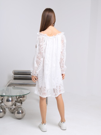 Платье крестьянка гипюровое подростковое нарядное/2420