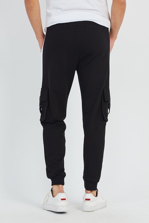 Kargo cepli şeritli eşofman altı