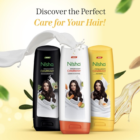 Nisha Conditioner for Women & Men - Strong & Smooth, 180ml Bottle, Enriched with Egg Protein, Boosts Strength & Shine