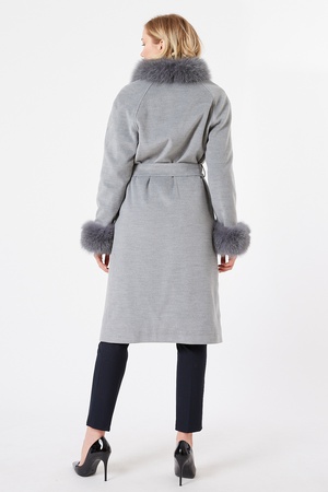 Cashmere Coat Collar Sleeve Fox Fur - Regular Fit