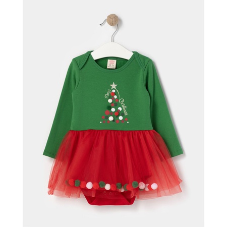 Toptan Kız Bebek Noel Elbise 6-18M
