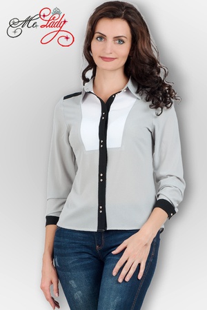 Модель 1275 блуза с длинным рукавом размеры 44-54