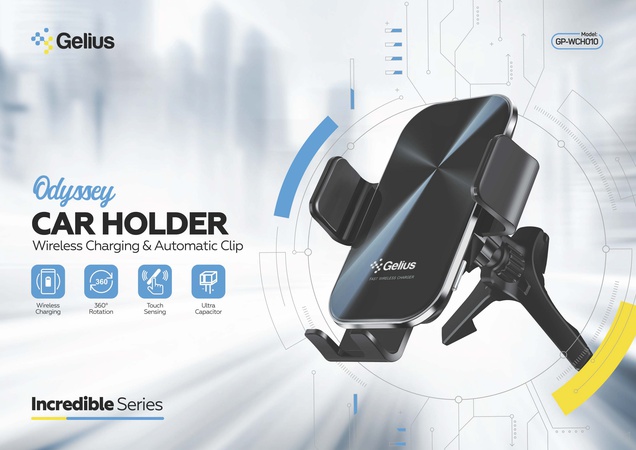 Araç Tutucu Gelius GP-WCH010 Odyssey Kablosuz Şarj 15W (İnanılmaz Seri)
