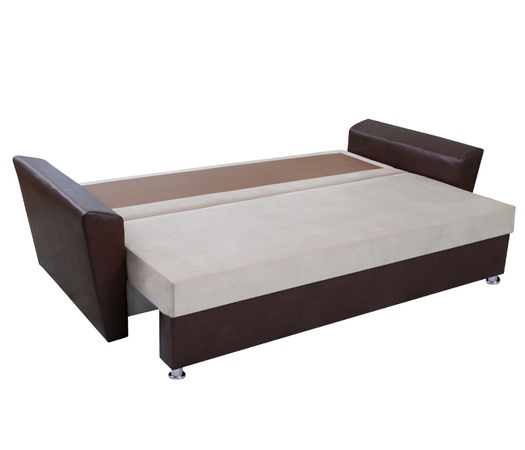 Диван Берлин вельвет бежевый/экокожа коричневая