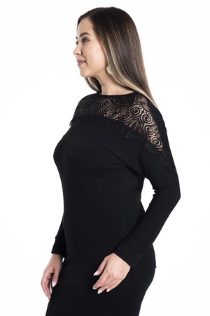 Кружевная блузка большого размера с халатом спереди