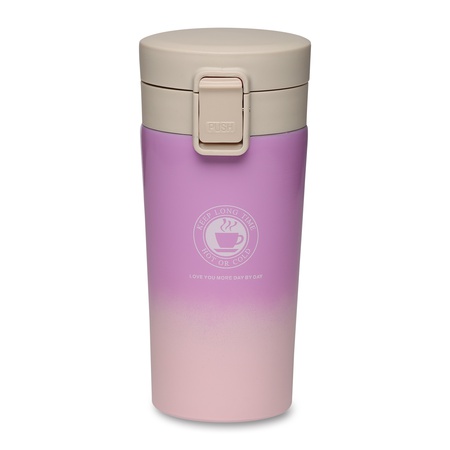 Термокружка 380 мл Пурпурная с ситечком и замком на крышке