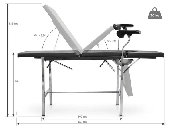 Гинекологический стол DELUXE с положением Тренделенбурга