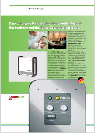 Профессиональный стерилизатор воздуха и поверхностей Viromed Klinik Akut V500+
