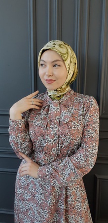 Платья "галстук"  отрезное по талии с расклешенной юбкой