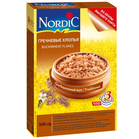 Nordic Хлопья гречневые, 550 г