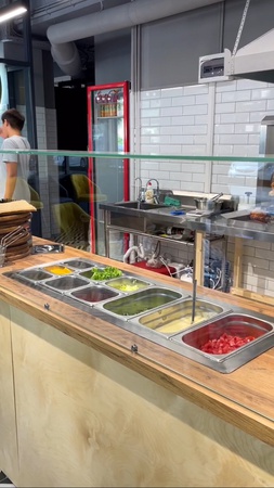 Soğutmalı salata barı, içerik ekranı