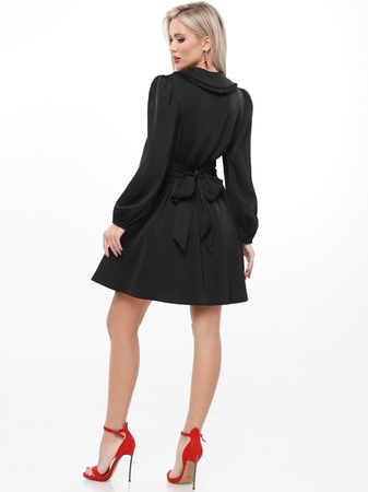 Yakalı ipek bayramlık elbise