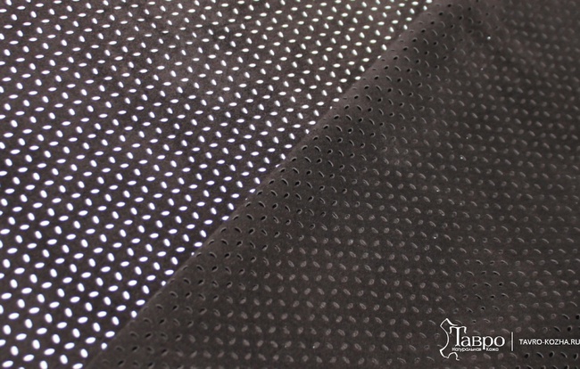 Перфорированная замша, коричневая