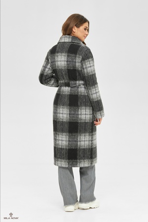 MILA NOVA ПАЛЬТО ПВ-68 СЕРАЯ КЛЕТКА