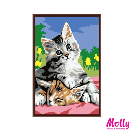 Раскраска по номерам Котята