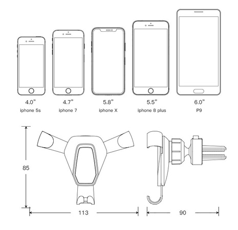 Держатель GRAVITY DRIVE для телефона в автомобиль трехлепестковый