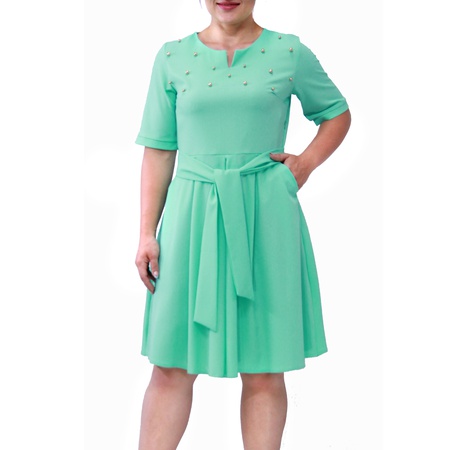 boncuklu kuşaklı elbise