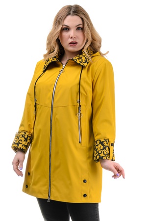 Women's spring windbreaker with printed trims sizes 50-58