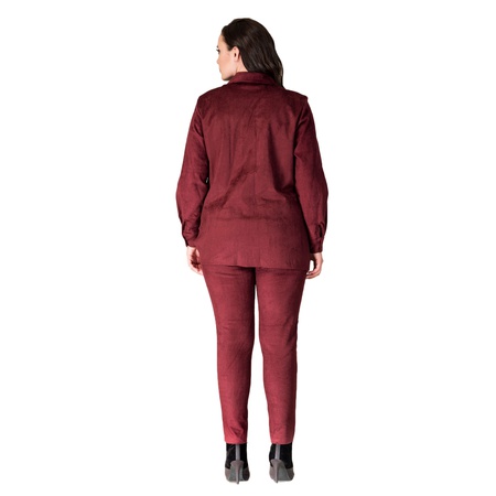 Büyük Beden Fitil Kadife Gömlek