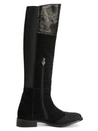 黑色丝绒效果皮革S140靴子