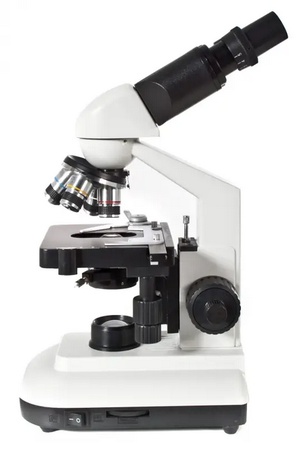 Binoküler biyolojik mikroskop, objektifler 4x, 10x, 40x, 100x