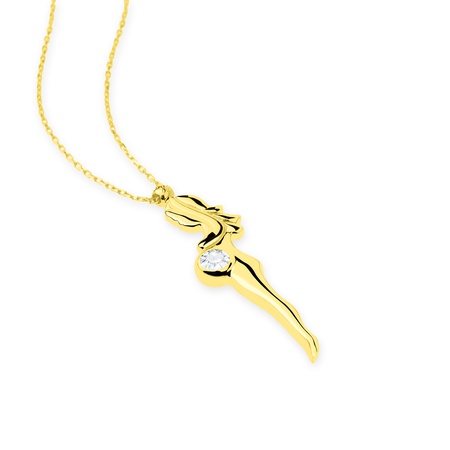 Even & Pétra 14 Ayar Altın Taşlı Hamile Kadın Kolye