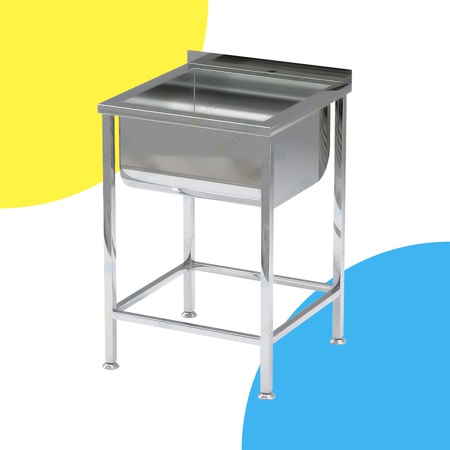 TemQo Yıkama kazanı 600x600x850 mm kaynaklı paslanmaz çelik