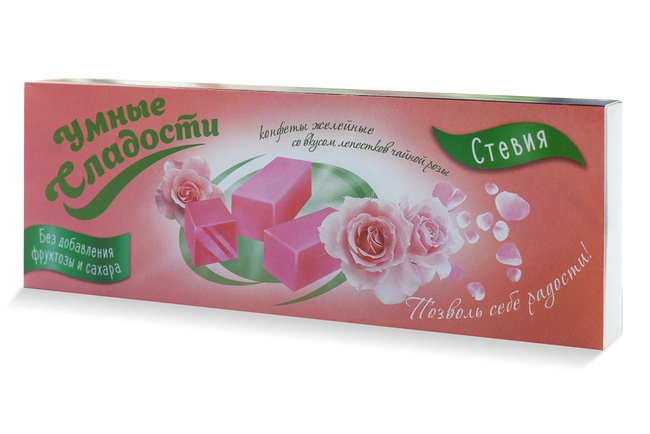 Конфеты "Умные сладости" желейные со вкусом лепестков чайной розы 90г