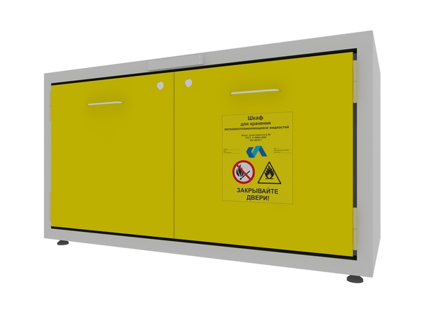 Yanıcı sıvıların güvenli depolanması için dolaplar