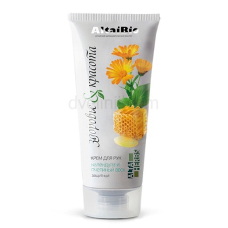 Крем для рук защитный AltaiBio «Календула и пчелиный воск», 75 мл.