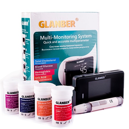 Blood Glucose Meters | 4in1 Glanber | glucose, cholesterol, hemoglobin, uric