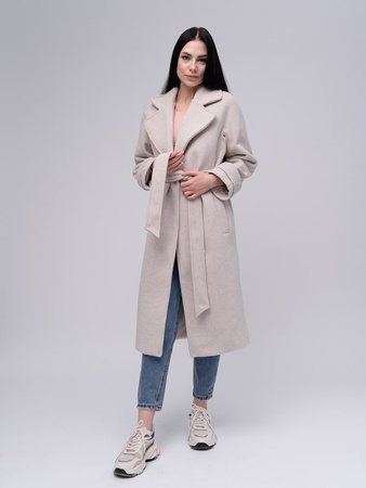 Демисезонное пальто-халат