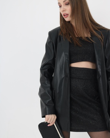 Пиджак, юбка из эко кожи